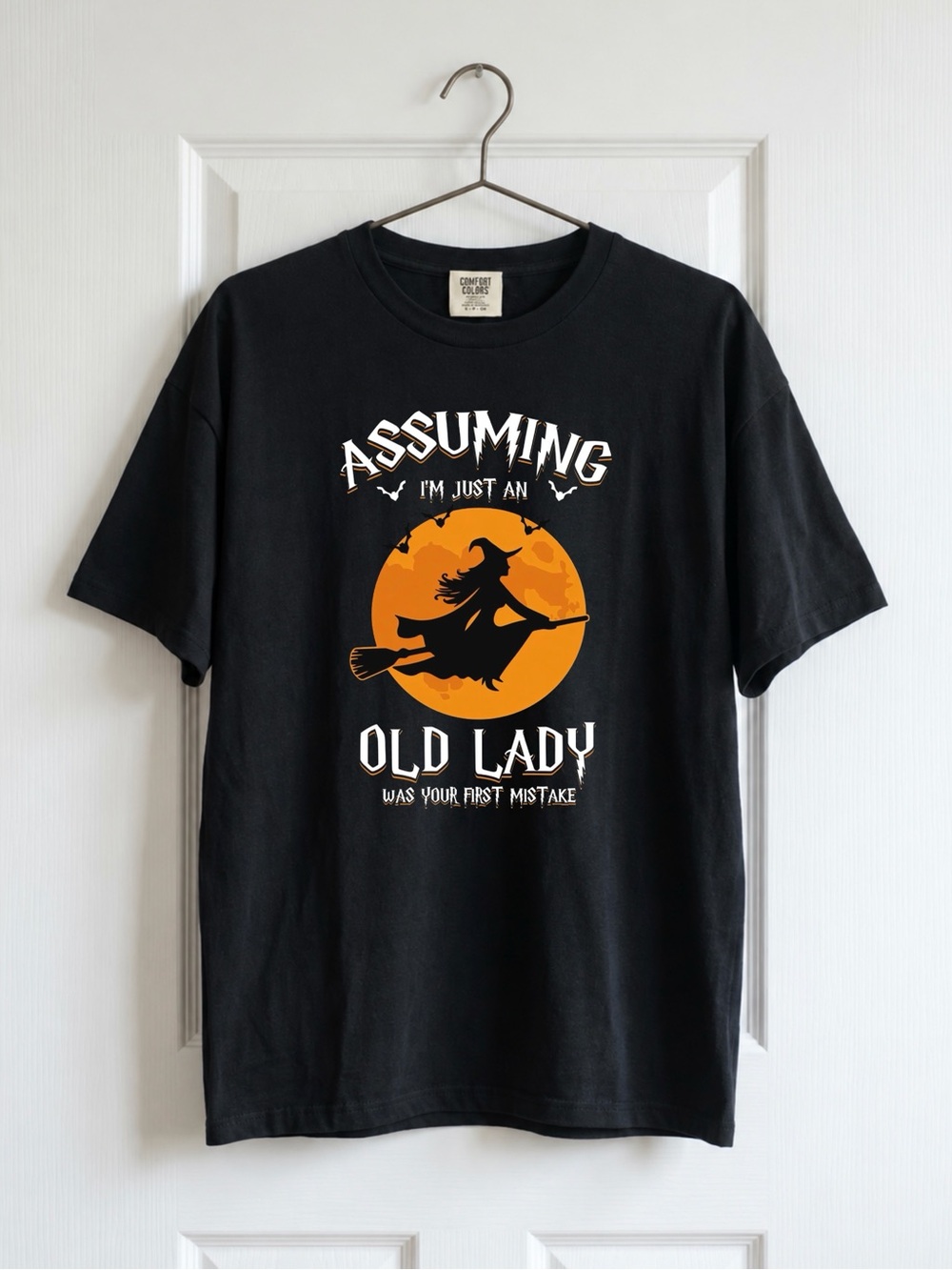 Assuming Just An Old Lady Witch Black Spooky Aesthetic Comfort Colors Tee